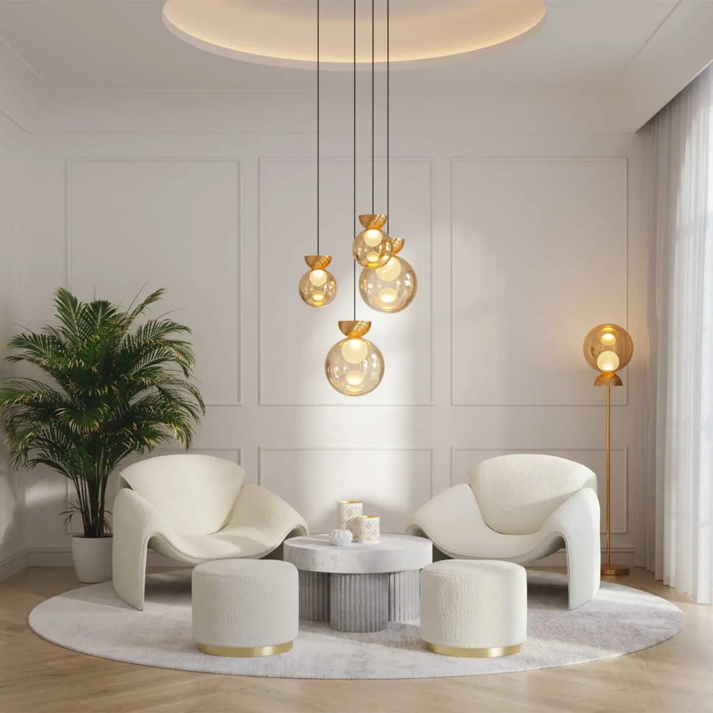 Suspension globe en verre miroir à sphère cachée, 20 ou 30 cm