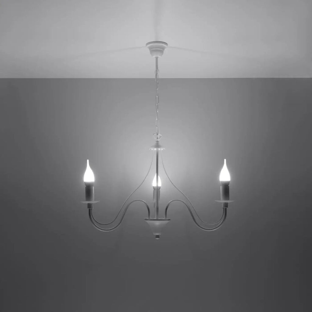 Lustre classique à bougies, bras courbés en acier, 3, 5 ou 7 lumières