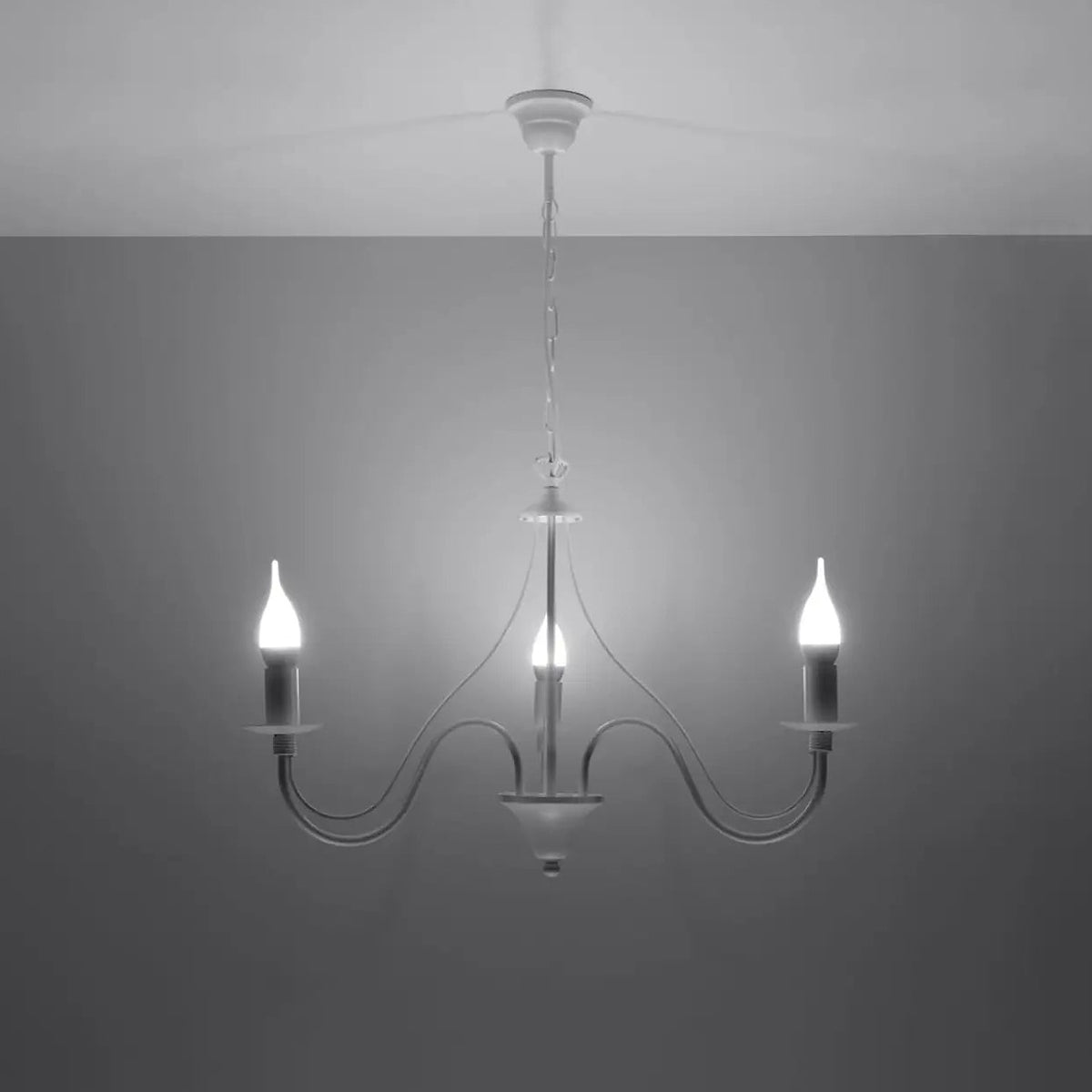 Lustre classique à bougies, bras courbés en acier, 3, 5 ou 7 lumières