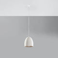 Suspension cloche arrondie en céramique blanche, 30 cm