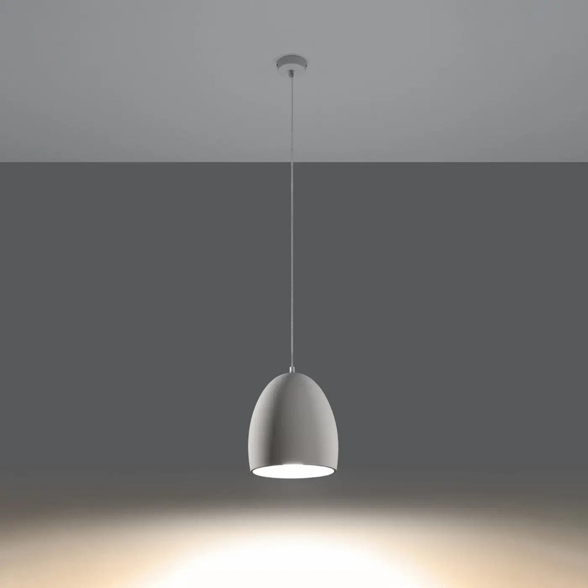 Suspension cloche arrondie en céramique blanche, 30 cm