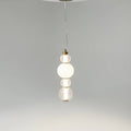 Petite suspension LED globe de verre, col en métal doré