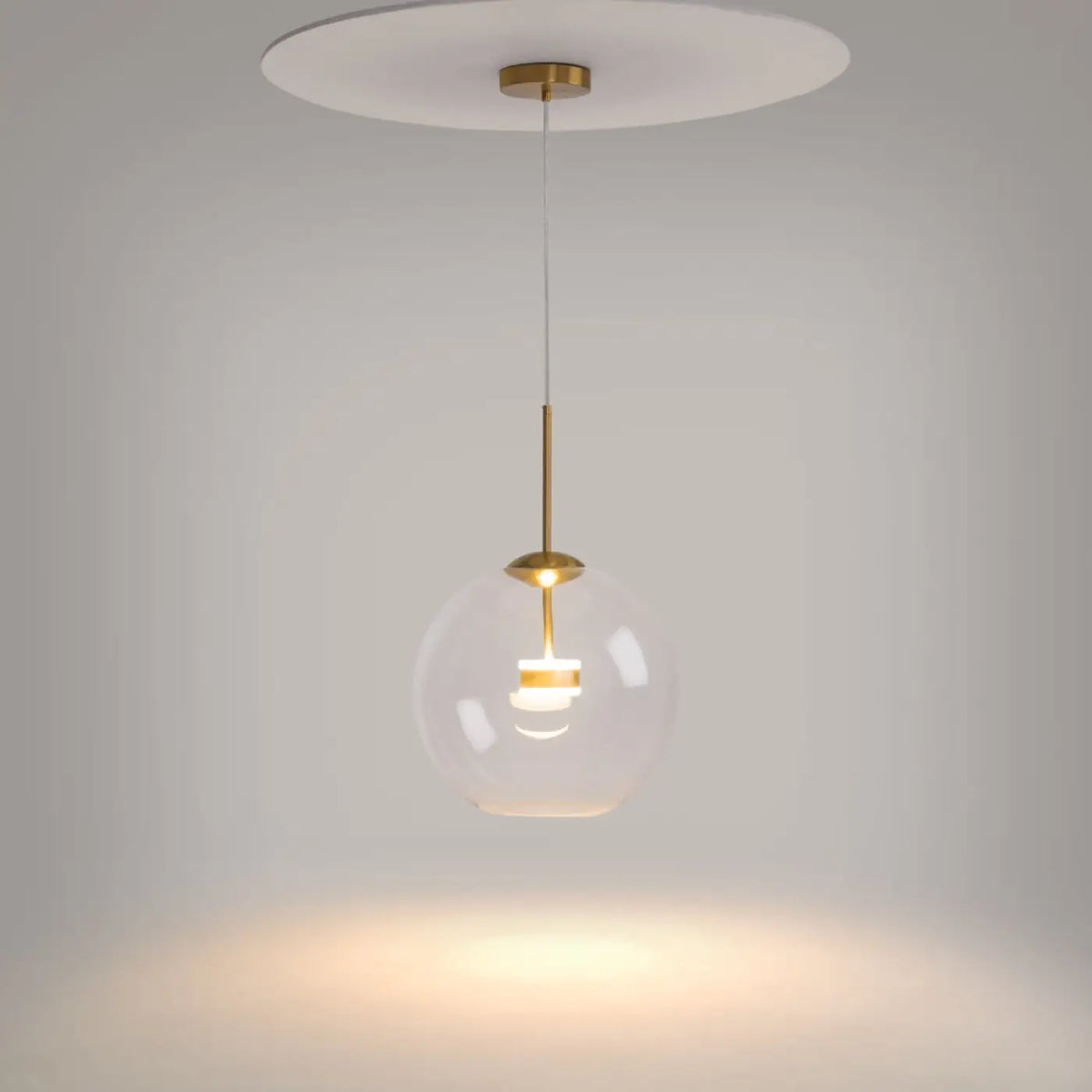 Suspension globe en verre soufflé, LED 750 lumens, 35 cm
