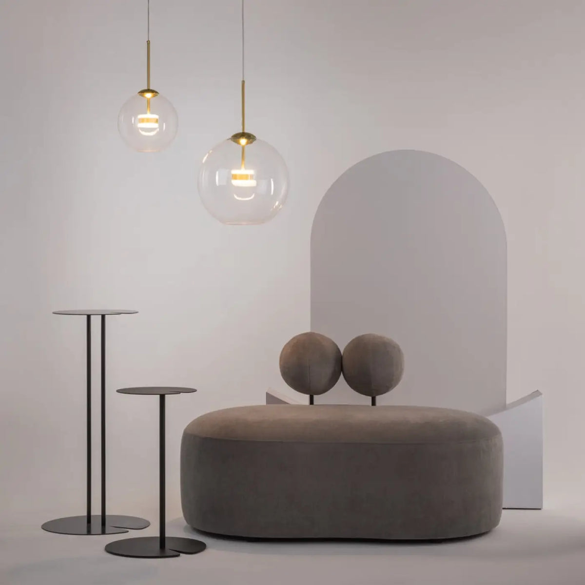 Suspension globe en verre soufflé, LED 750 lumens, 35 cm