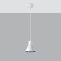 Petite suspension cône en métal blanc pour ampoule ES111