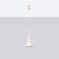 Suspension petit cône cannelé, 1 ou 3 lumières, trois finitions, beige