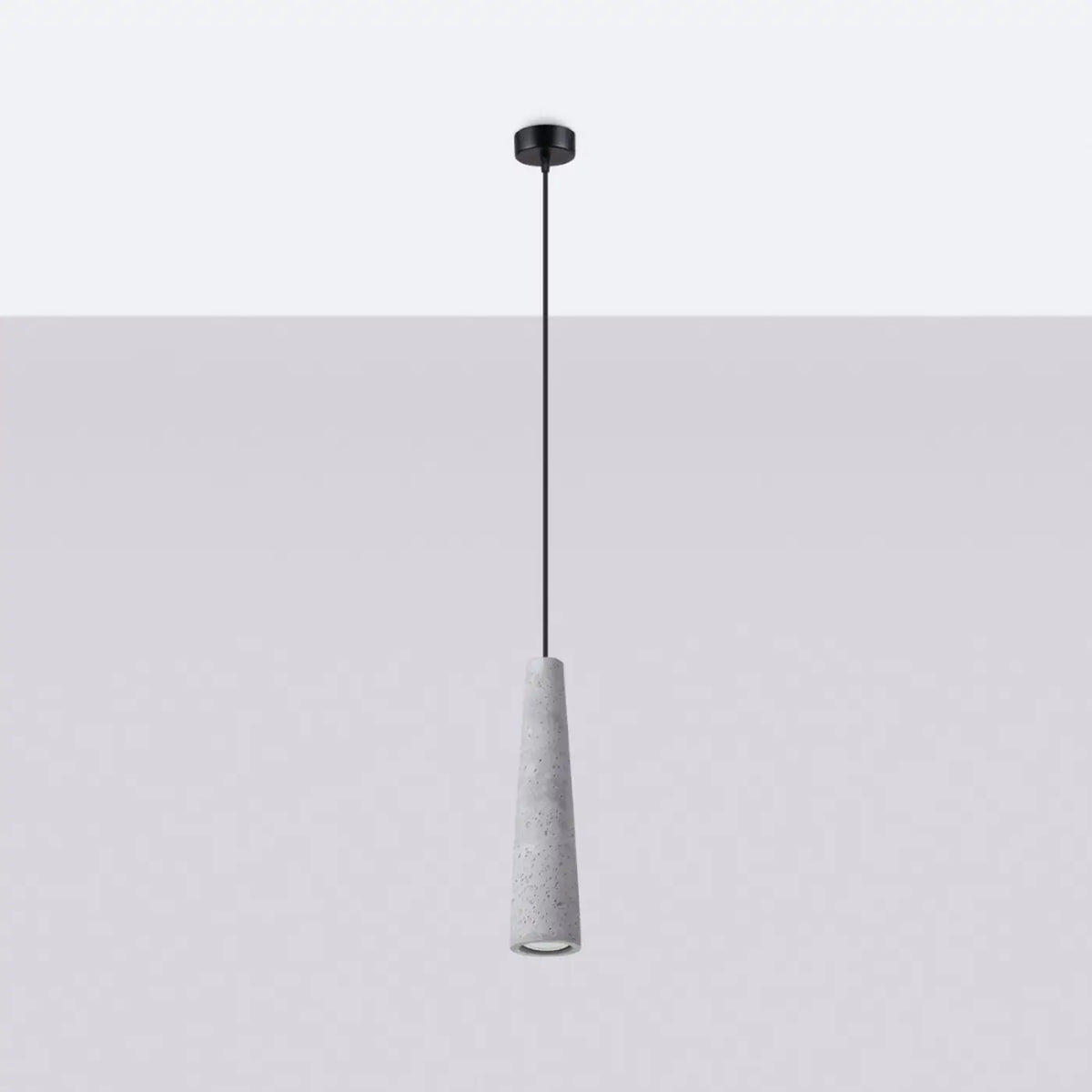 Suspension cône fin en béton ou en céramique, 7,5 cm, GU10, gris