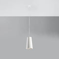 Suspension en céramique blanche, cône tronqué de 16 cm