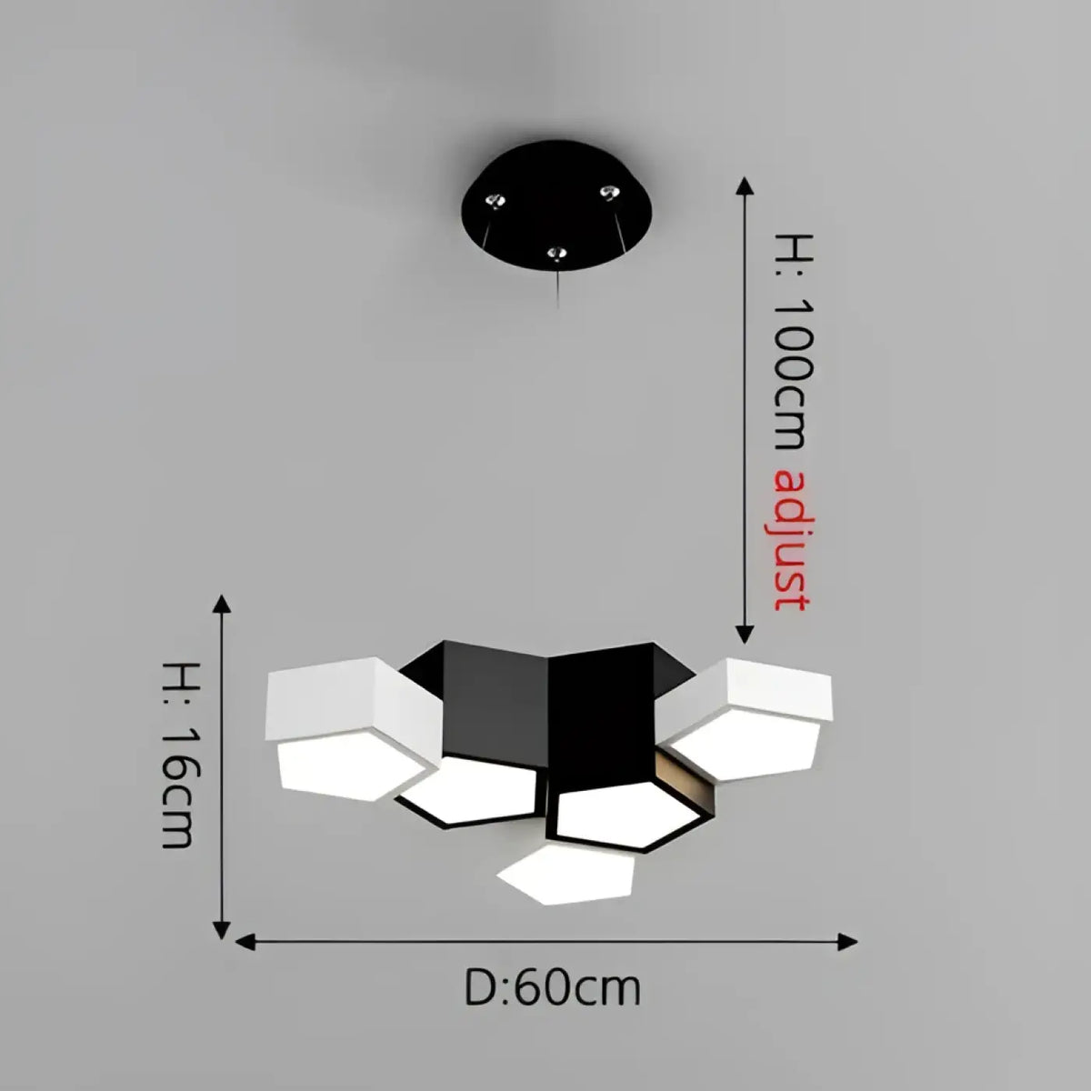 Suspension contemporaine épurée, blanc ou noir, tailles S à XL, blanc