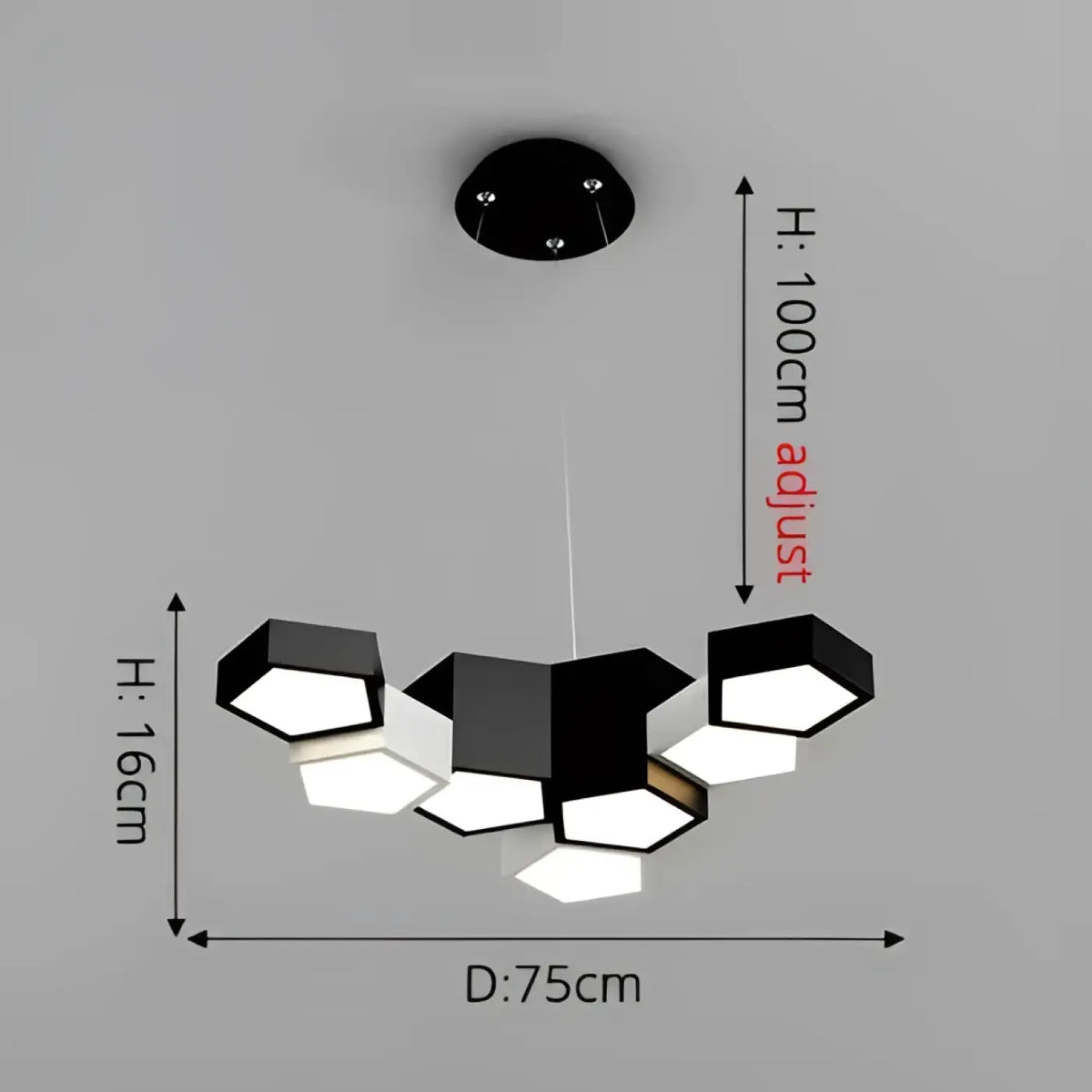 Suspension contemporaine épurée, blanc ou noir, tailles S à XL, blanc