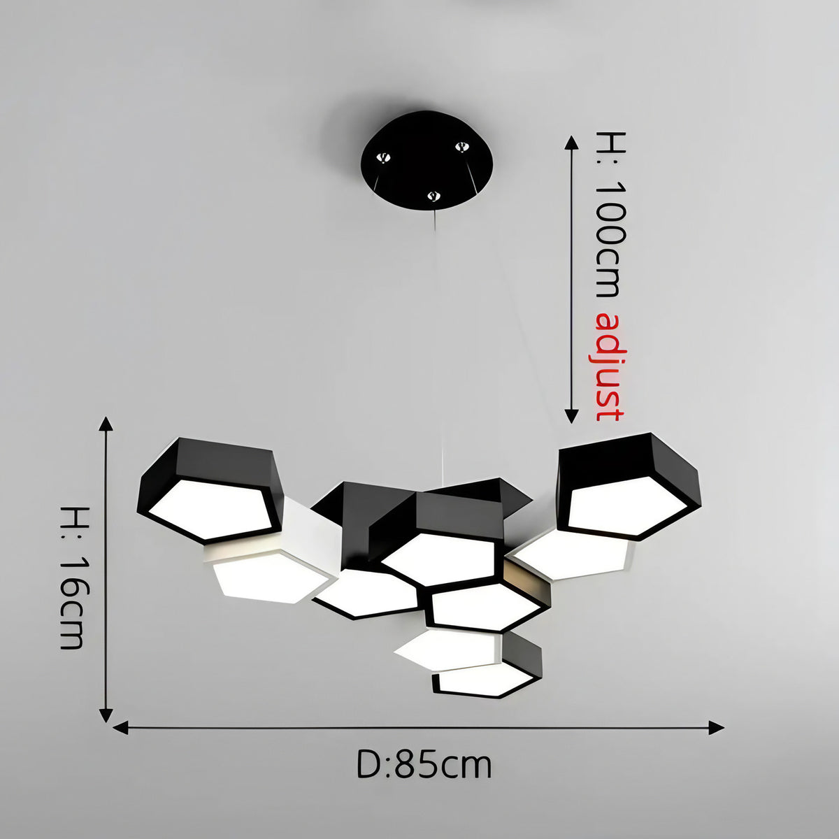 Suspension contemporaine épurée, blanc ou noir, tailles S à XL, blanc