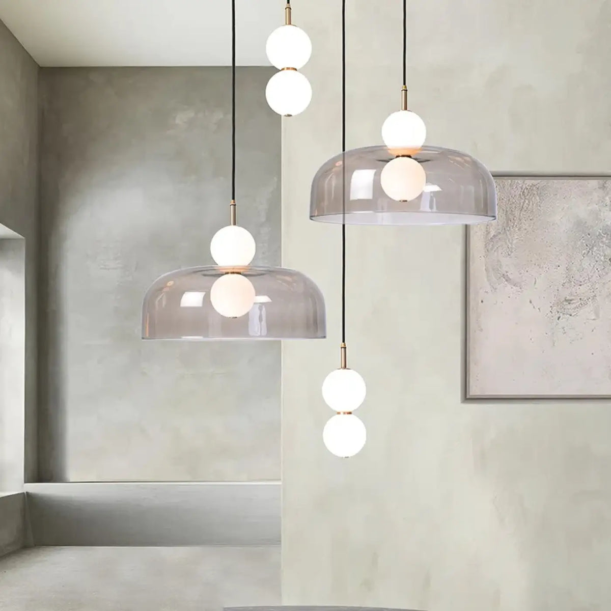 Suspension globe en verre transparent, modèles A ou B