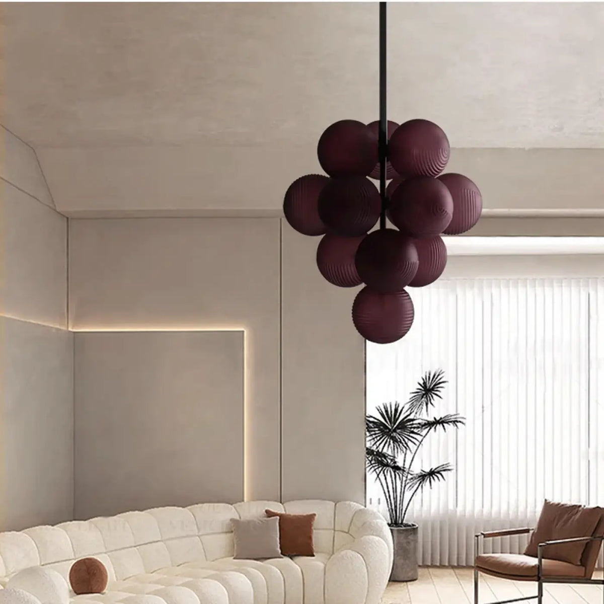 Suspension grappe de boules en verre, quatre coloris