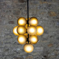 Suspension grappe de boules en verre, quatre coloris, gris