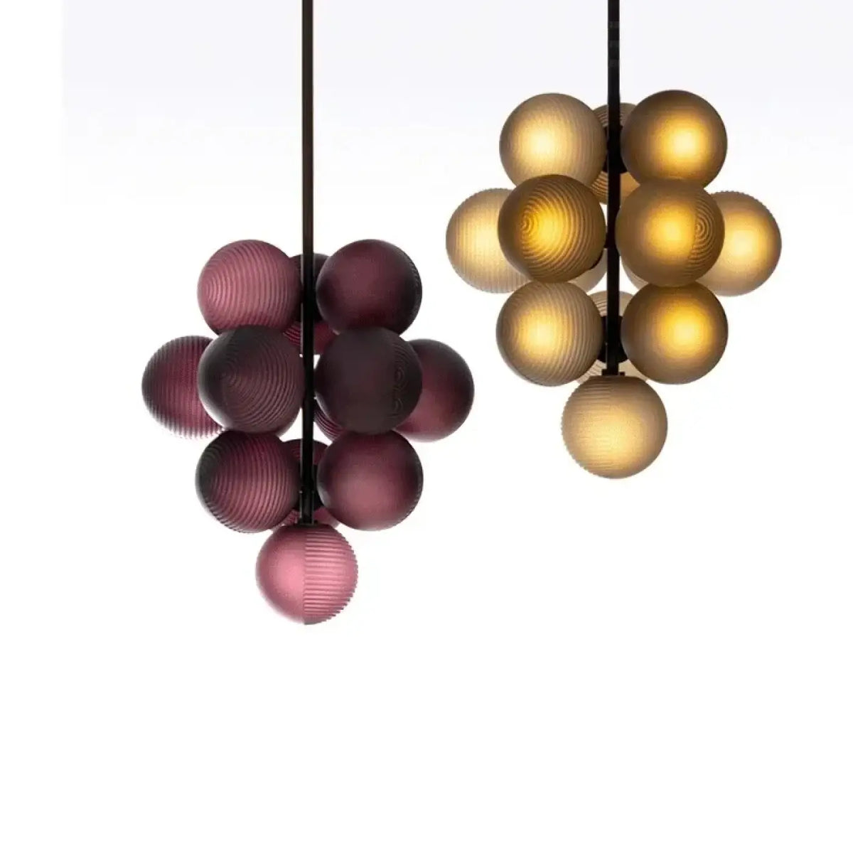 Suspension grappe de boules en verre, quatre coloris
