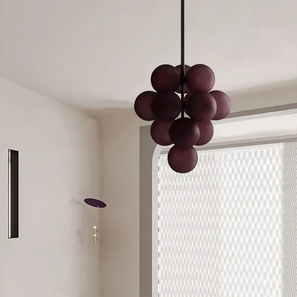 Suspension grappe de boules en verre, quatre coloris