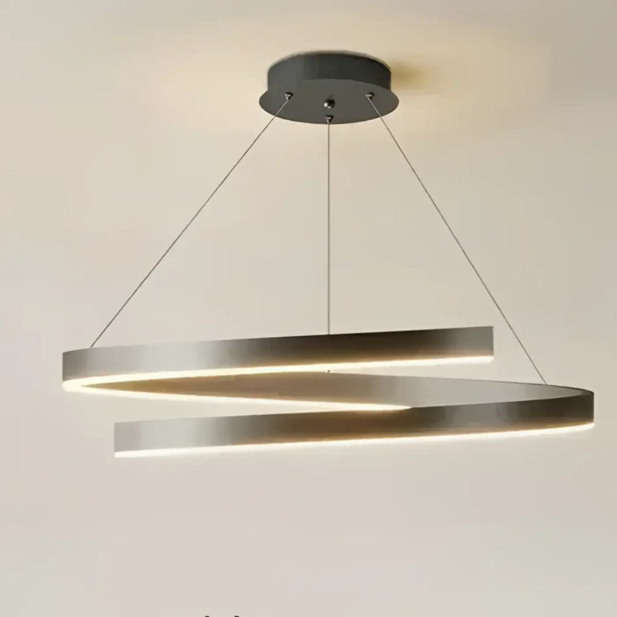 Suspension LED à anneaux lumineux, noir ou blanc, tailles S à XL, noir