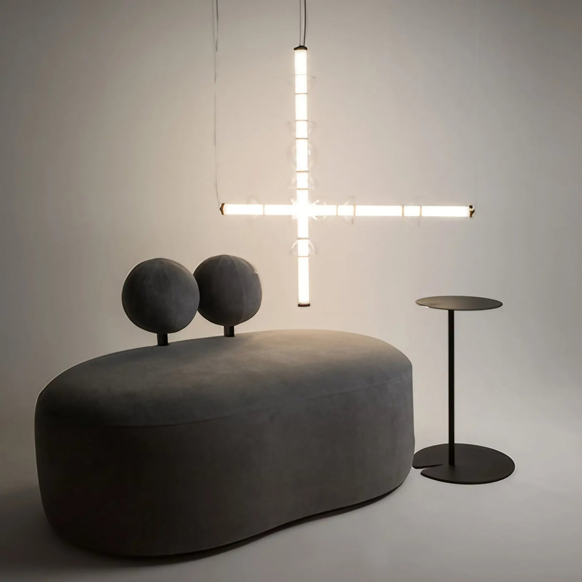 Suspension LED linéaire en verre rayé de 98 cm, noir ou doré