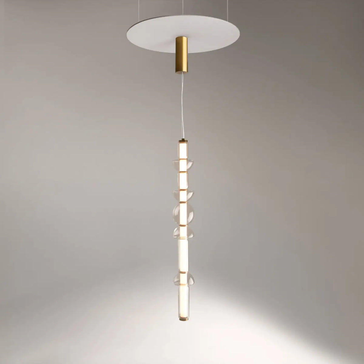 Suspension LED linéaire en verre rayé de 98 cm, noir ou doré