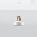 Suspension coupole en acier de 30 cm, quatre finitions, blanc/bois naturel