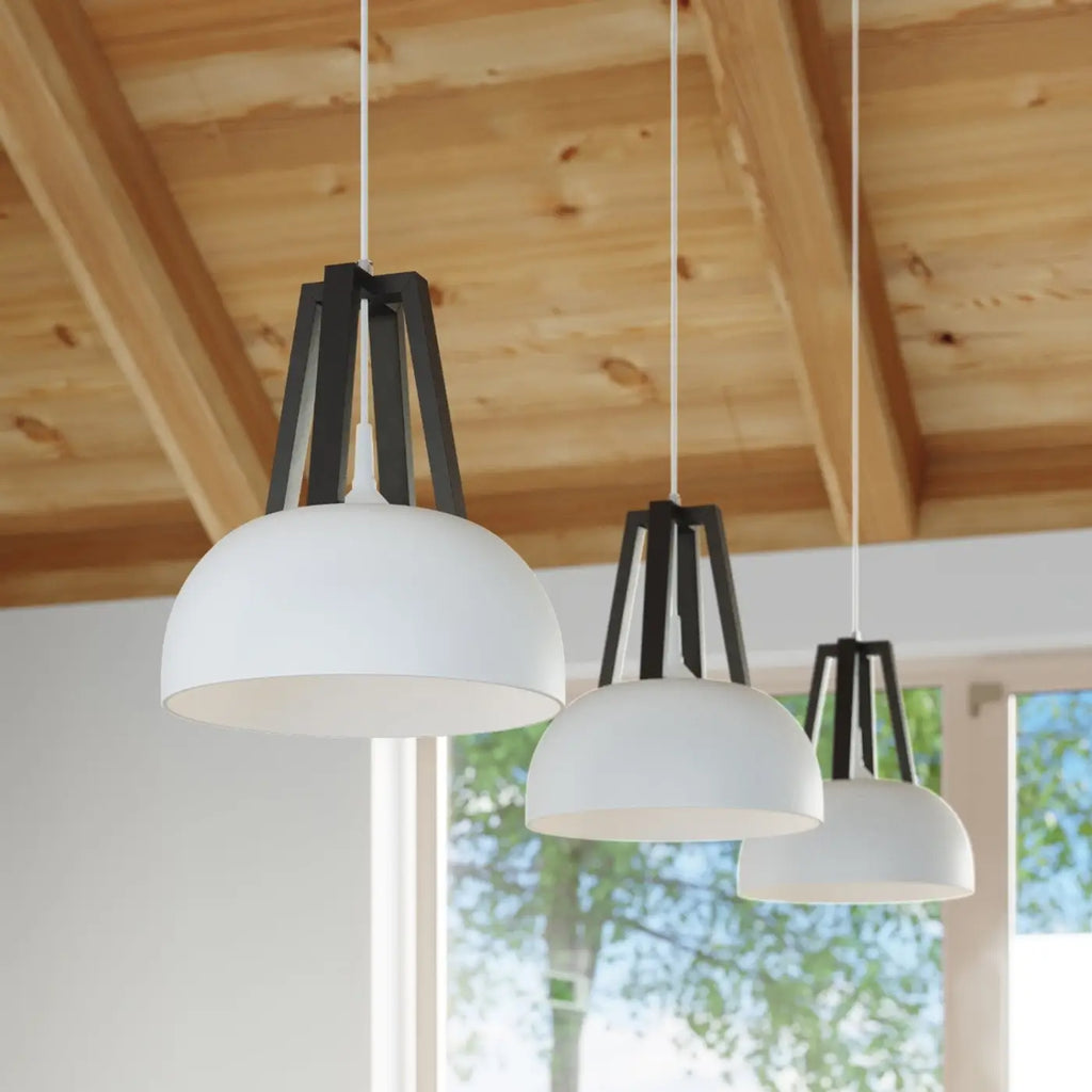 Suspension coupole en acier de 30 cm, quatre finitions