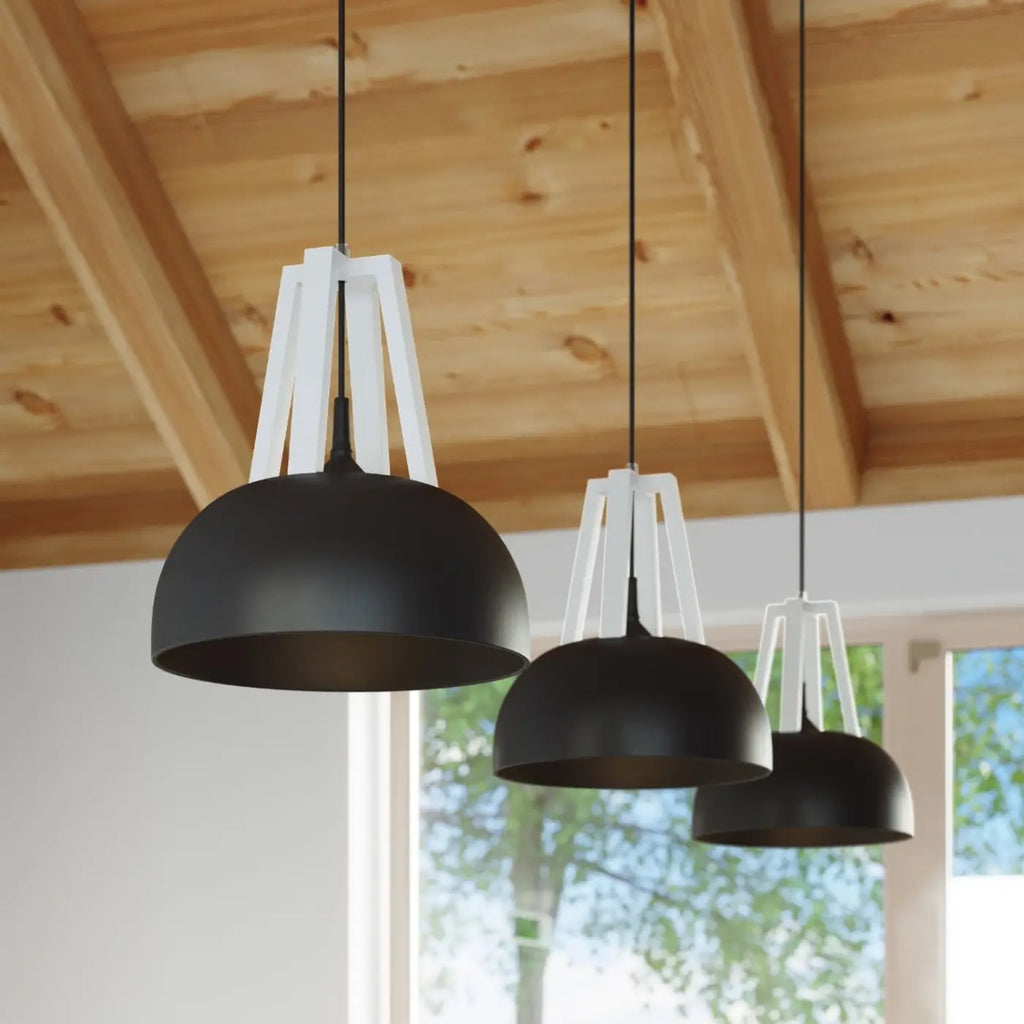 Suspension coupole en acier de 30 cm, quatre finitions