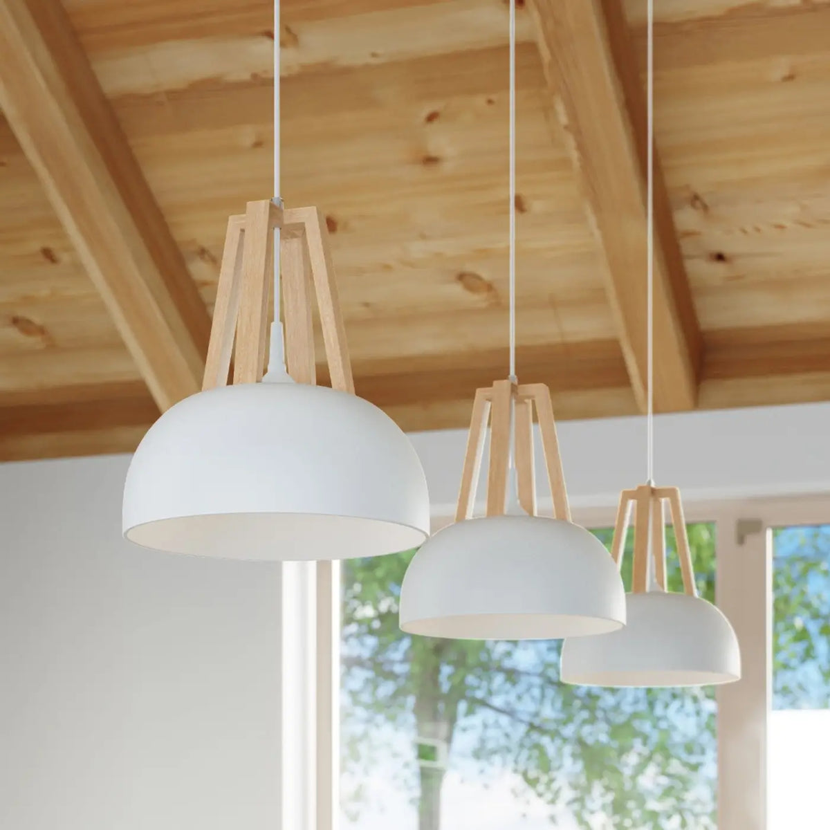Suspension coupole en acier de 30 cm, quatre finitions