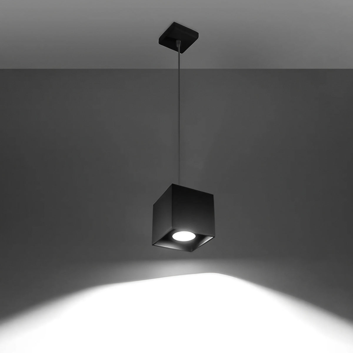Suspension cube en aluminium de 10 cm, ampoule GU10