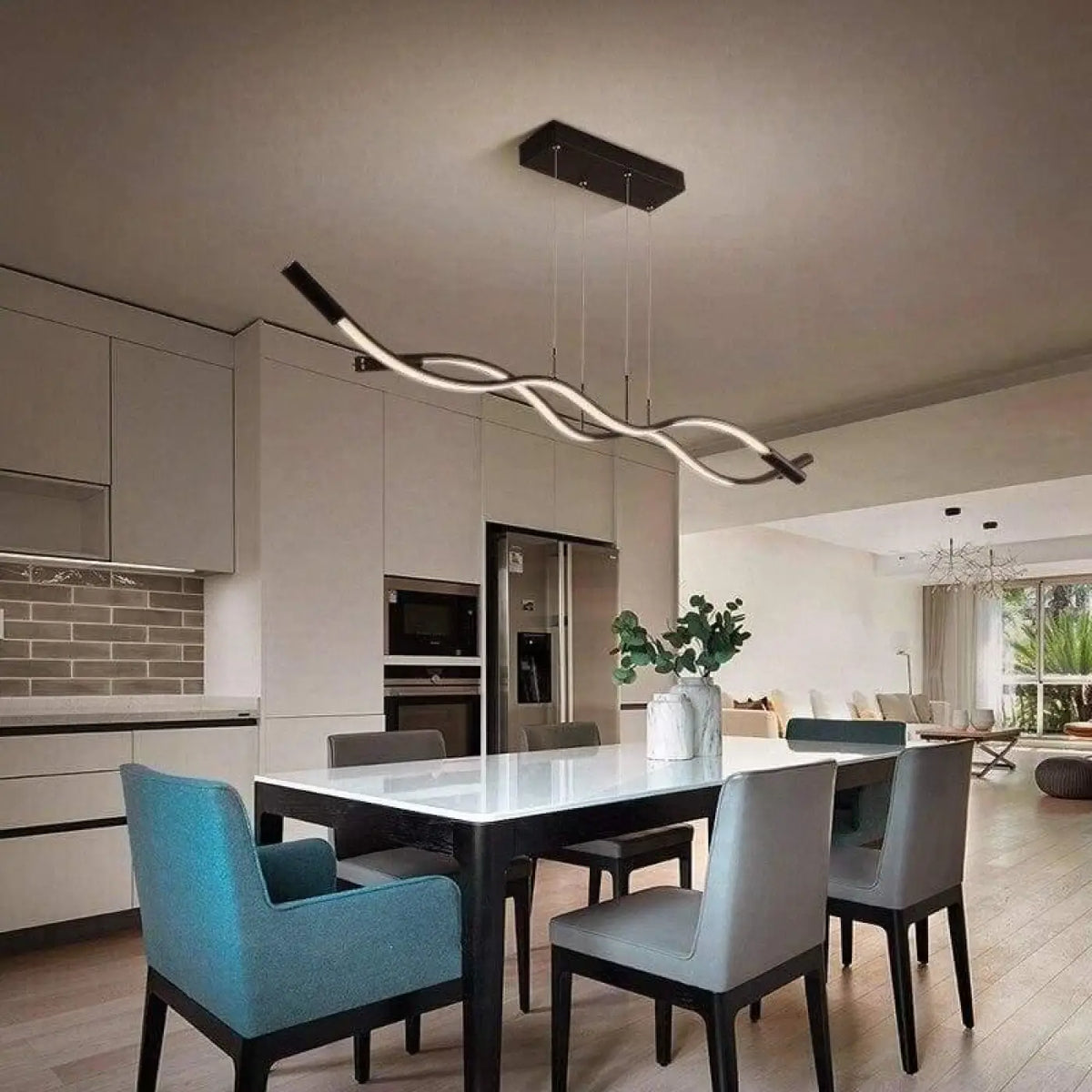 Suspension de cuisine design, une, deux ou trois lignes