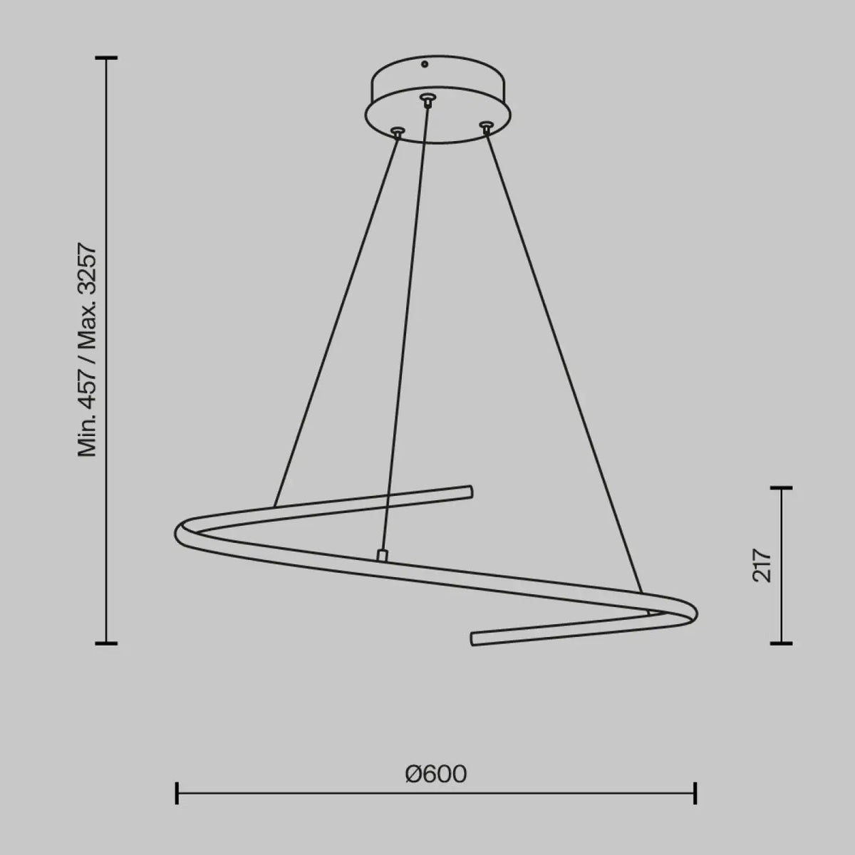 Suspension LED anneau ondulé de 60 cm, aluminium noir ou doré