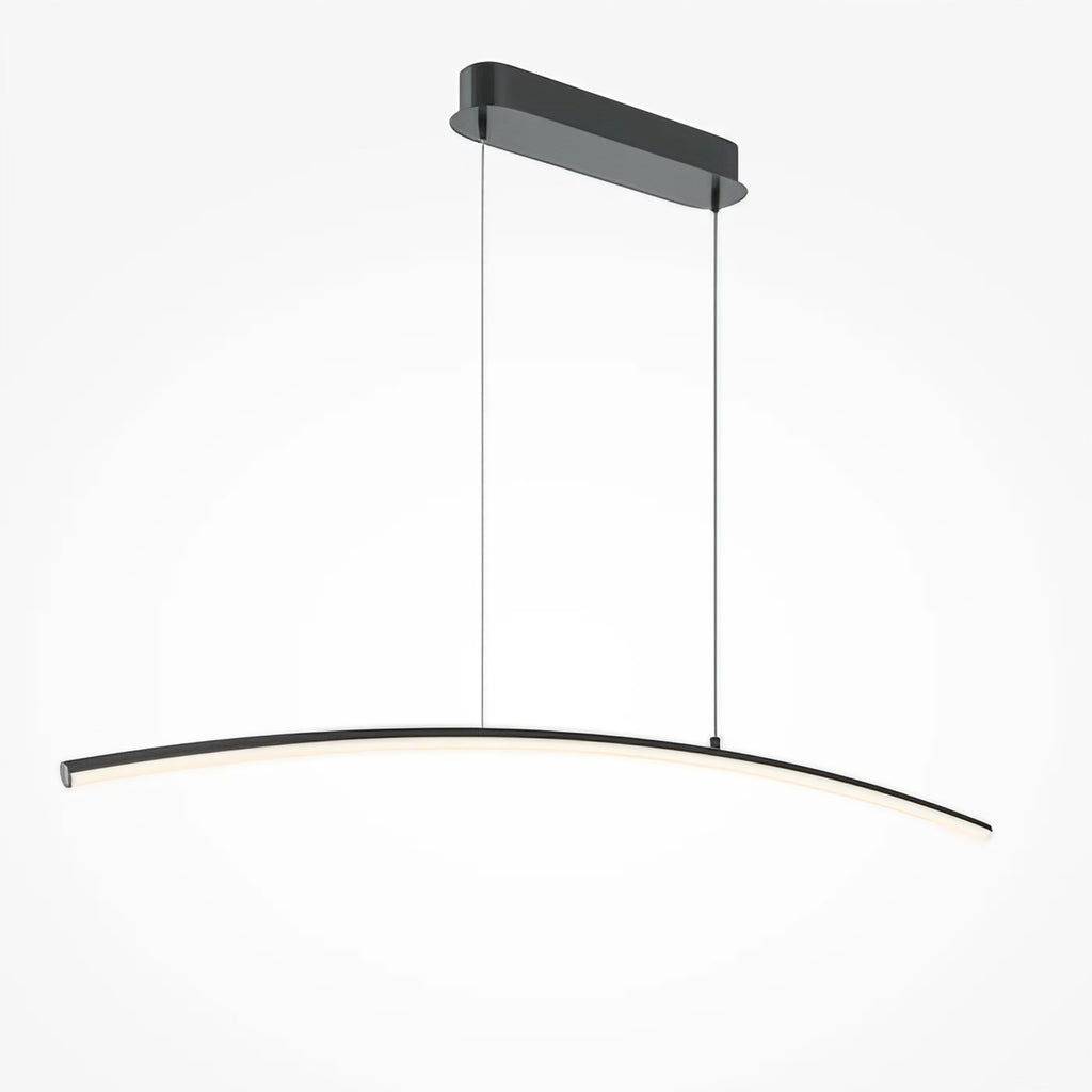 Suspension LED linéaire ondulée noire de 98 cm, 3000 ou 4000 K