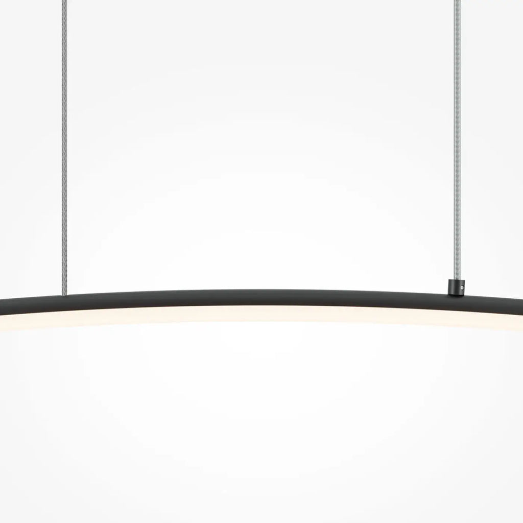Suspension LED linéaire ondulée noire de 98 cm, 3000 ou 4000 K