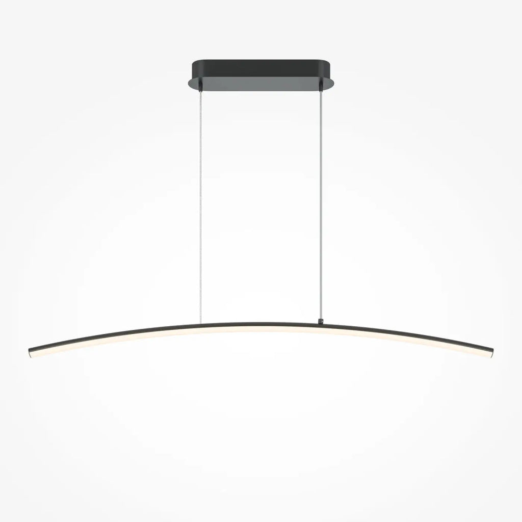 Suspension LED linéaire ondulée noire de 98 cm, 3000 ou 4000 K