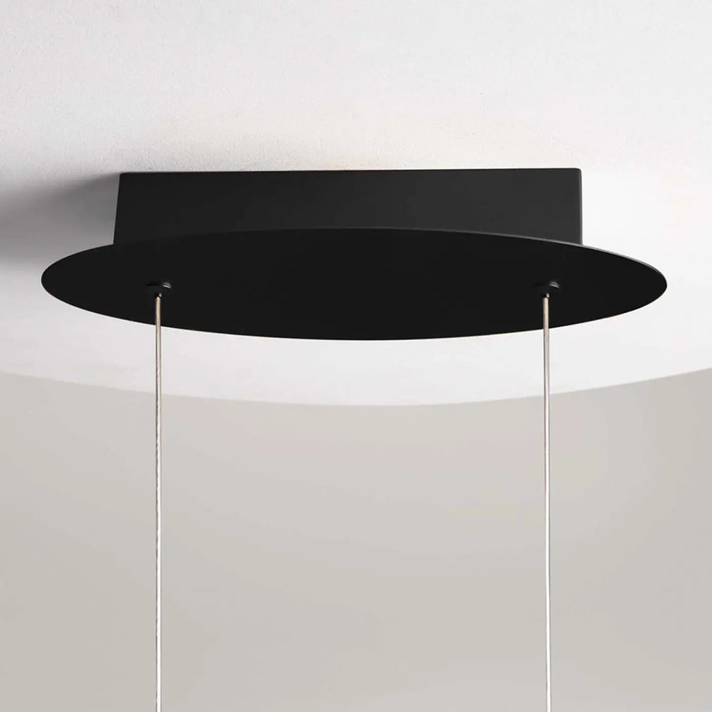 Suspension LED en boucle nouée, aluminium noir ou doré, 92 cm
