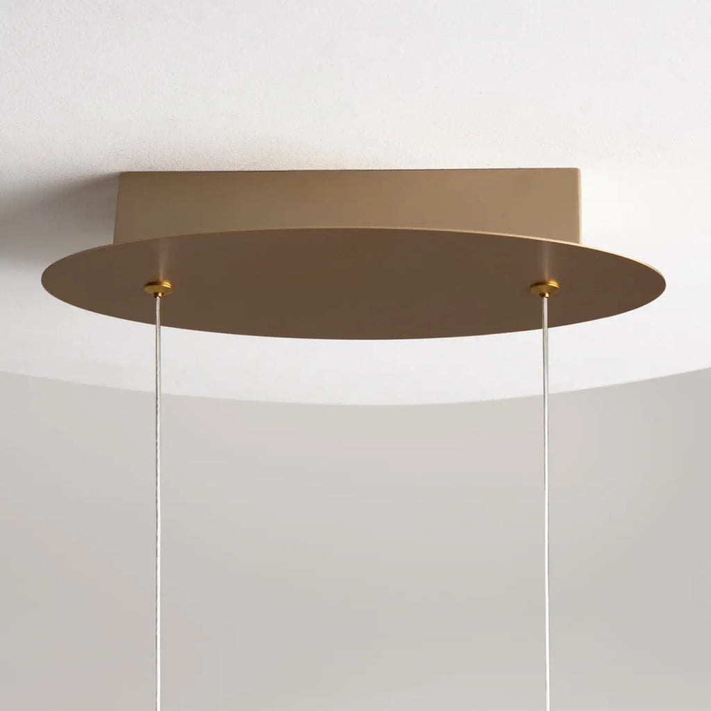 Suspension LED en boucle nouée, aluminium noir ou doré, 92 cm