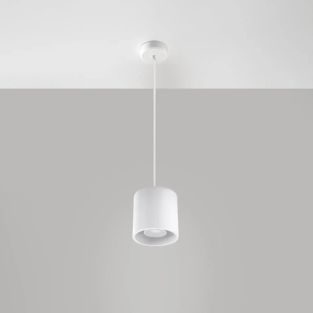 Petite suspension cylindre en aluminium, 10 cm, spot GU10, blanc