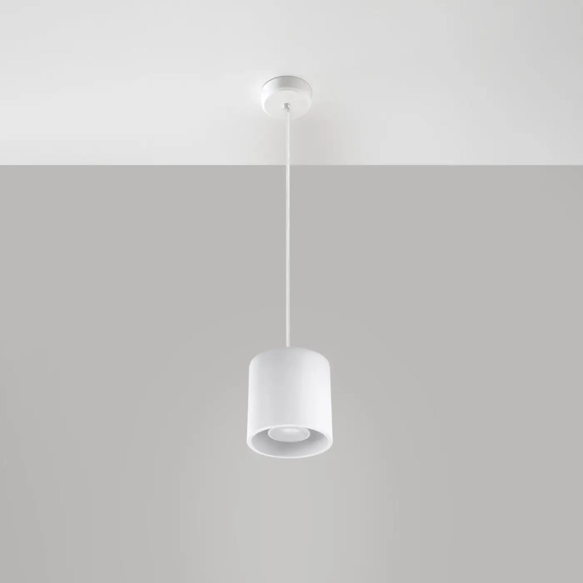Petite suspension cylindre en aluminium, 10 cm, spot GU10, blanc