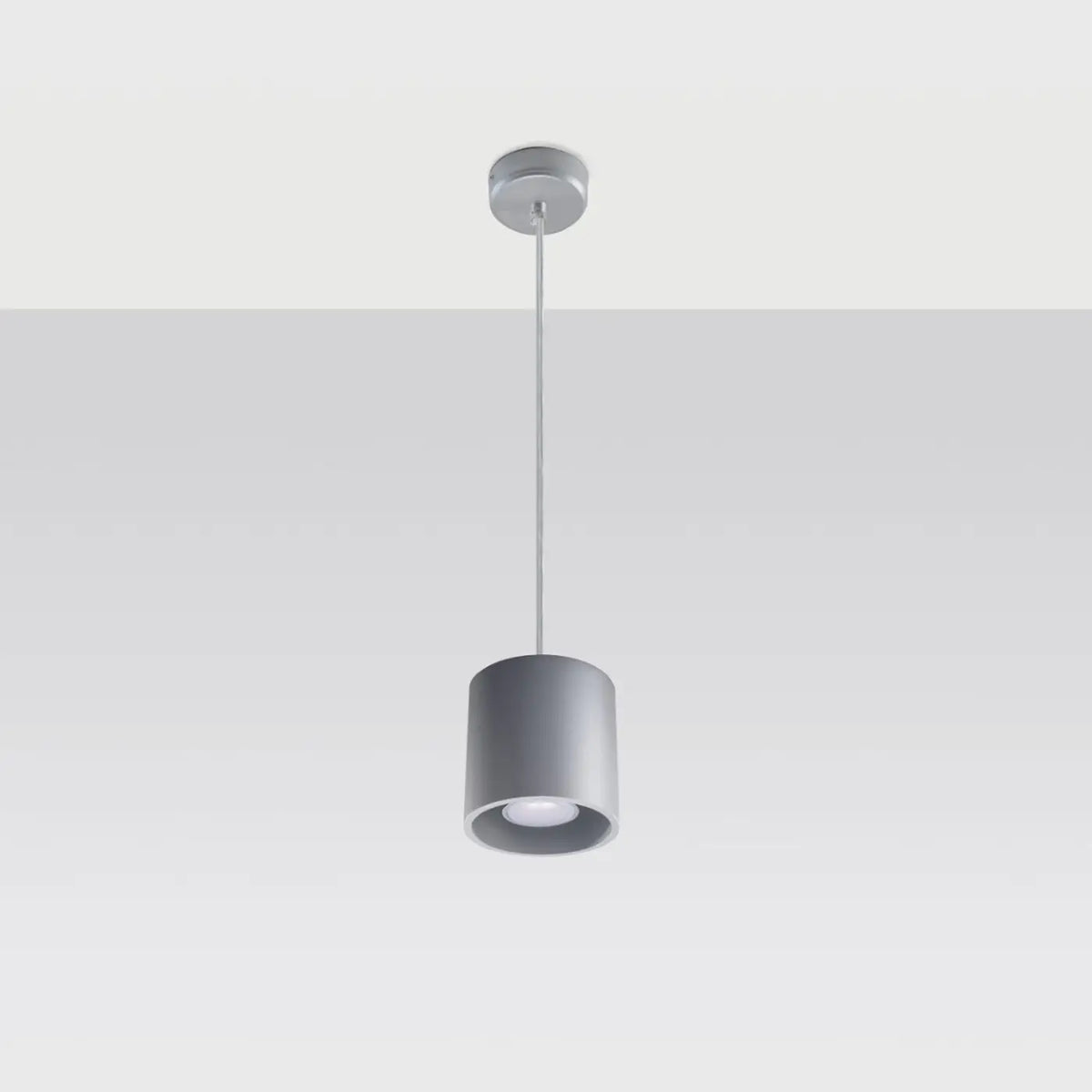 Petite suspension cylindre en aluminium, 10 cm, spot GU10, gris