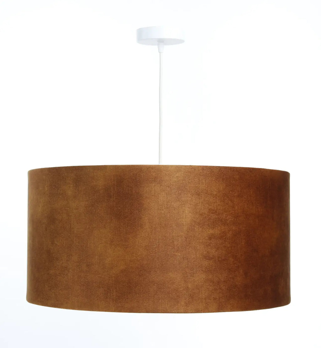 Suspension cylindrique caramel à intérieur doré, 40 à 60 cm