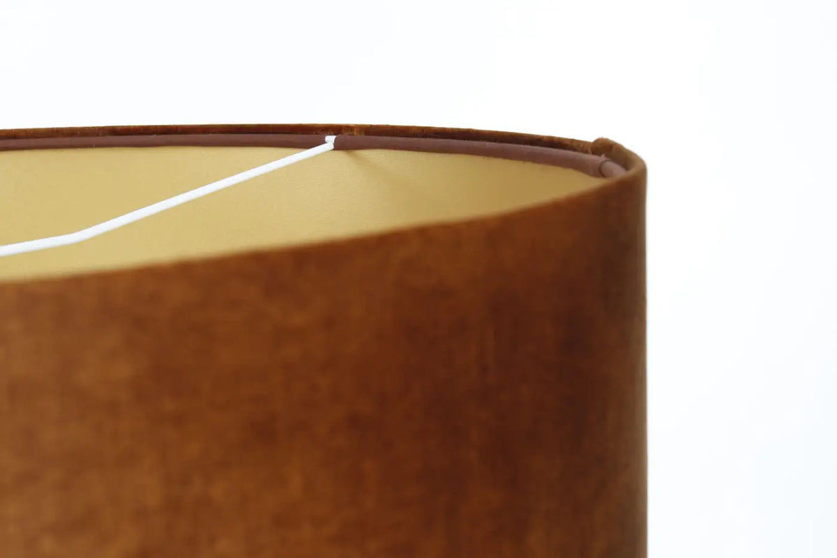 Suspension cylindrique caramel à intérieur doré, 40 à 60 cm