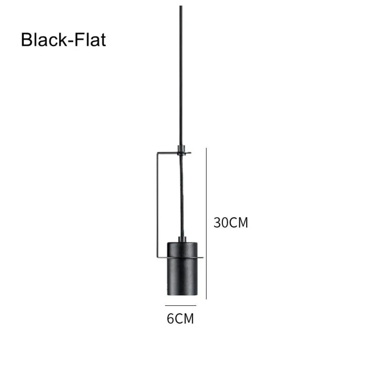 Suspension cylindre noir minimaliste, version plate ou oblique