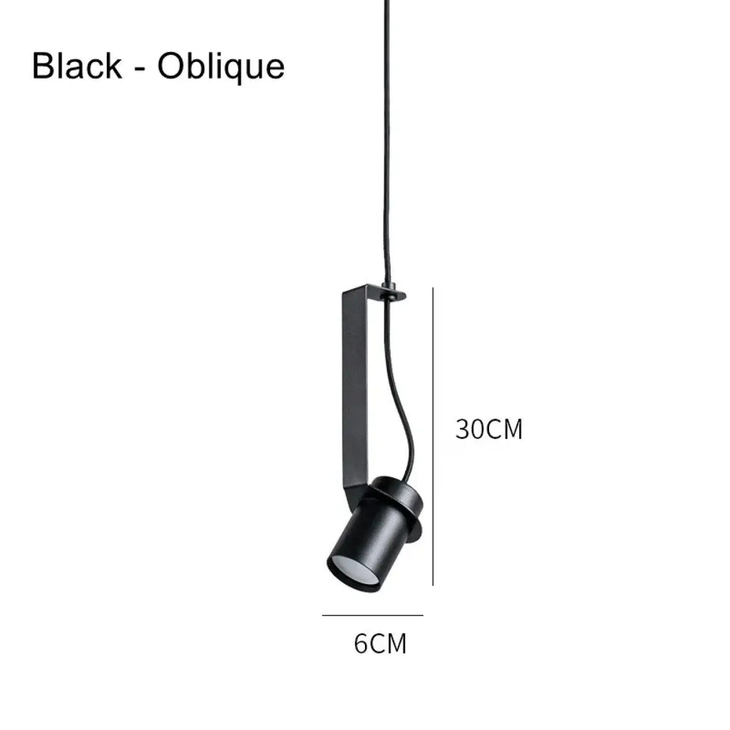 Suspension cylindre noir minimaliste, version plate ou oblique