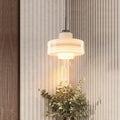 Suspension cylindrique crème au style vintage