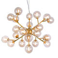 Lustre à 24 globes en verre soufflé, 65 cm, doré ou argenté, doré