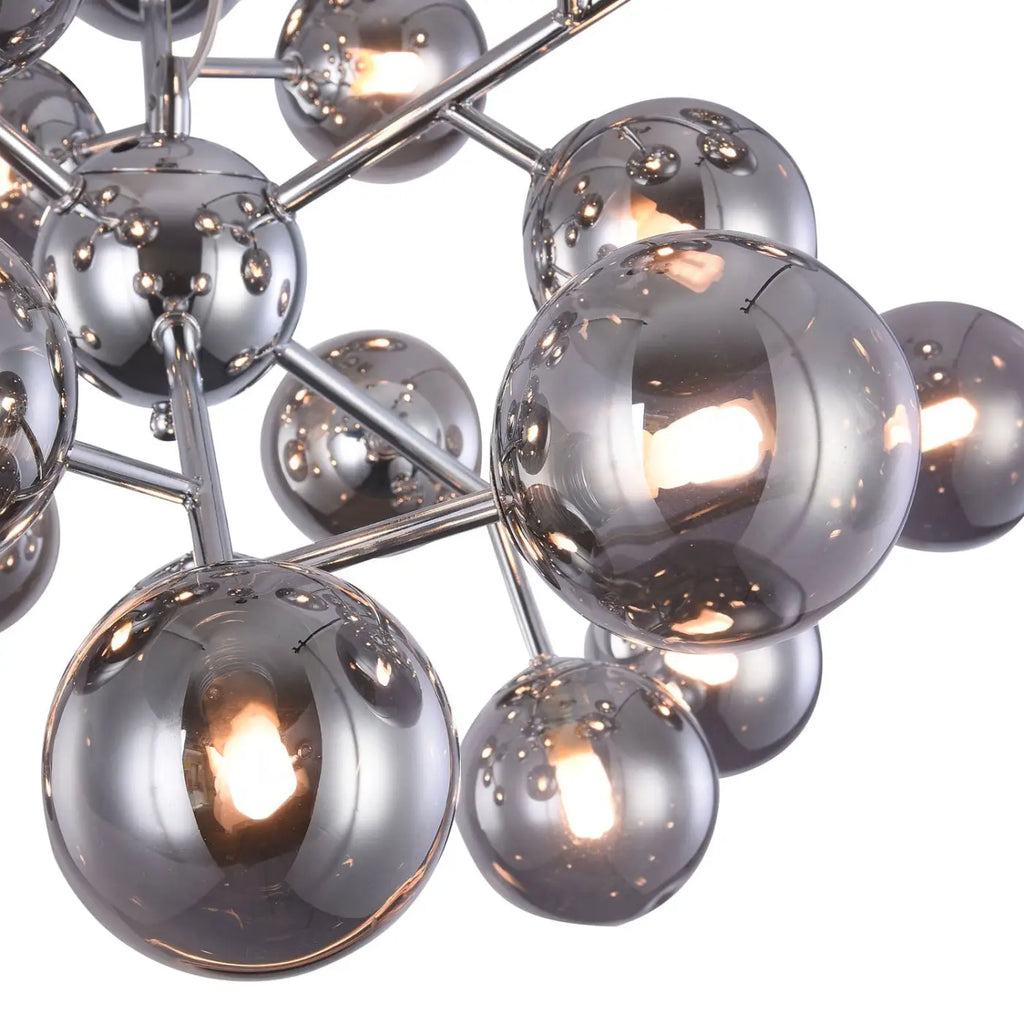 Lustre à 24 globes en verre soufflé, 65 cm, doré ou argenté