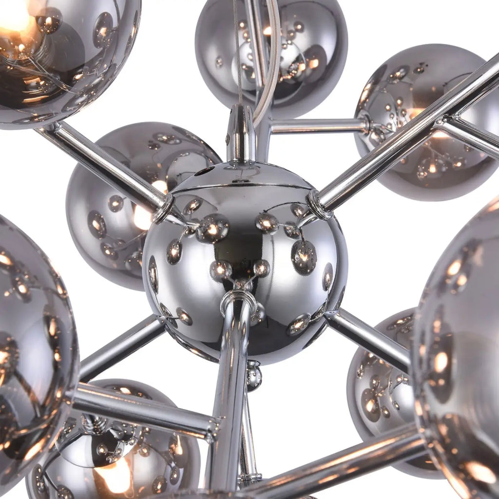 Lustre à 24 globes en verre soufflé, 65 cm, doré ou argenté