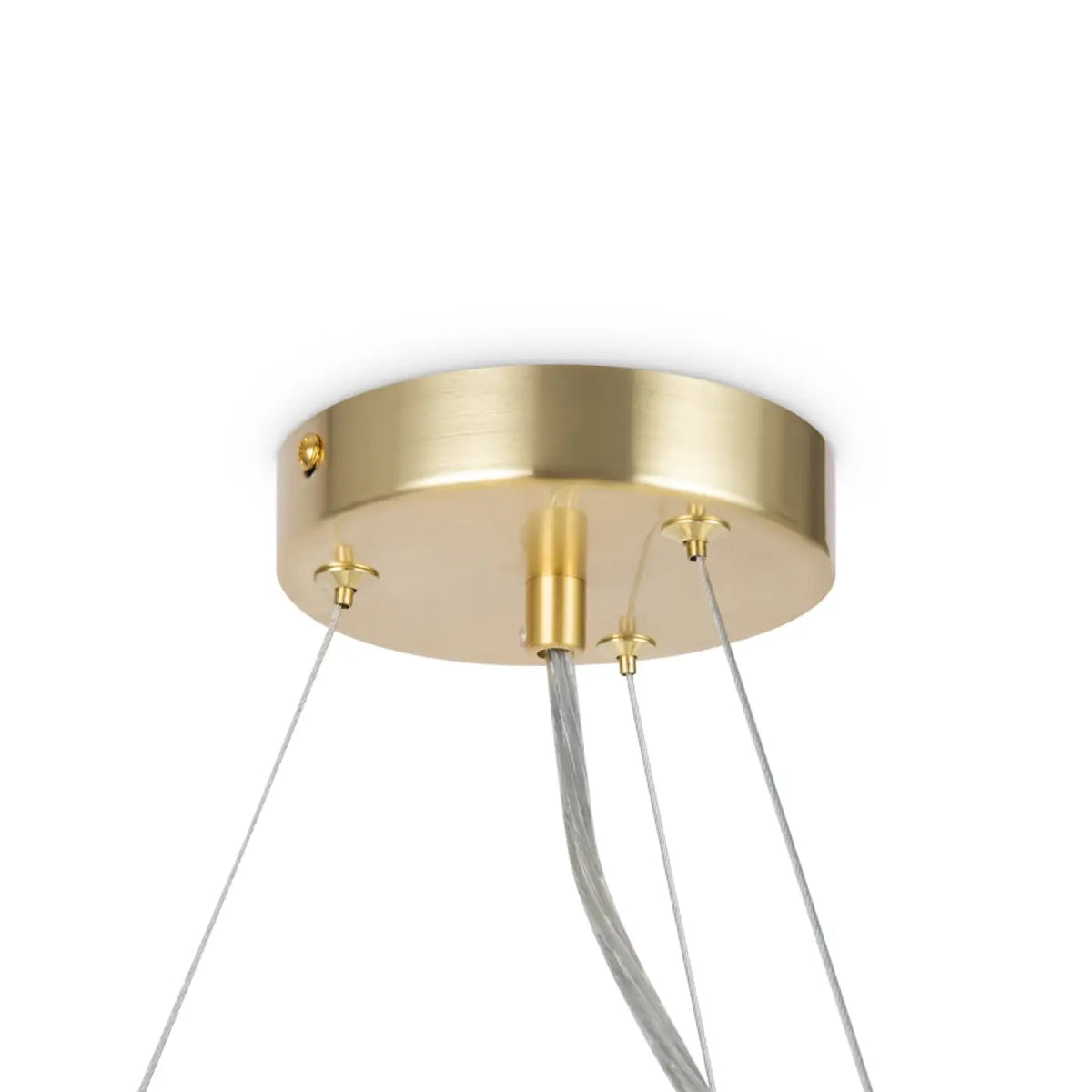 Lustre rond à 25 globes en verre teinté, 69 cm, quatre coloris