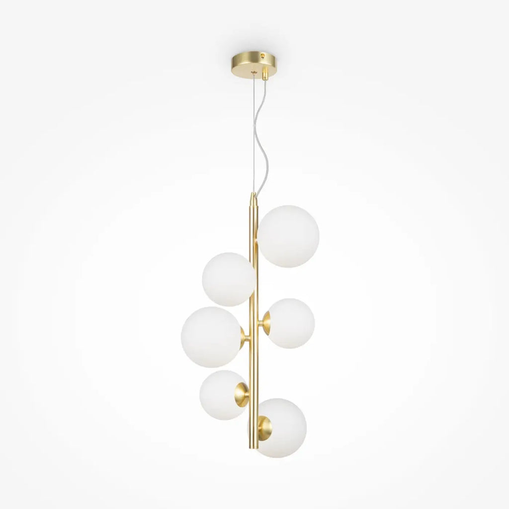 Suspension grappe de six globes en verre, 29 cm, quatre coloris