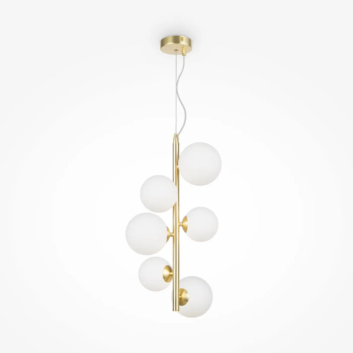 Suspension grappe de six globes en verre, 29 cm, quatre coloris
