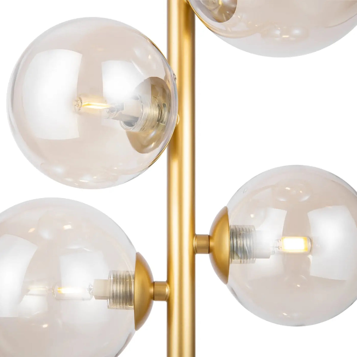 Suspension grappe de six globes en verre, 29 cm, quatre coloris